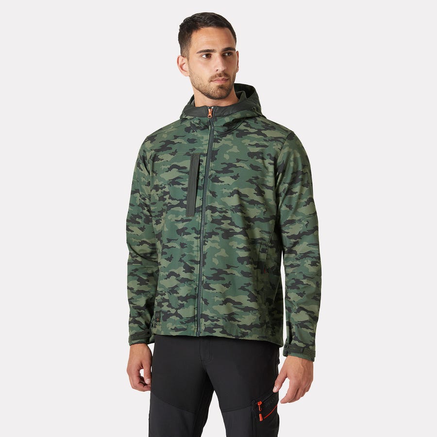Kensington camo kapucnis softshell kabát